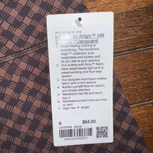 NWT Lululemon Align Biker Shorts - NEW RELEASE Jacquard - Size 8 - Picture 4 of 4